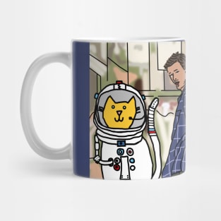 Distracted Boyfriend Meme Space Cat Sci Fi Mug